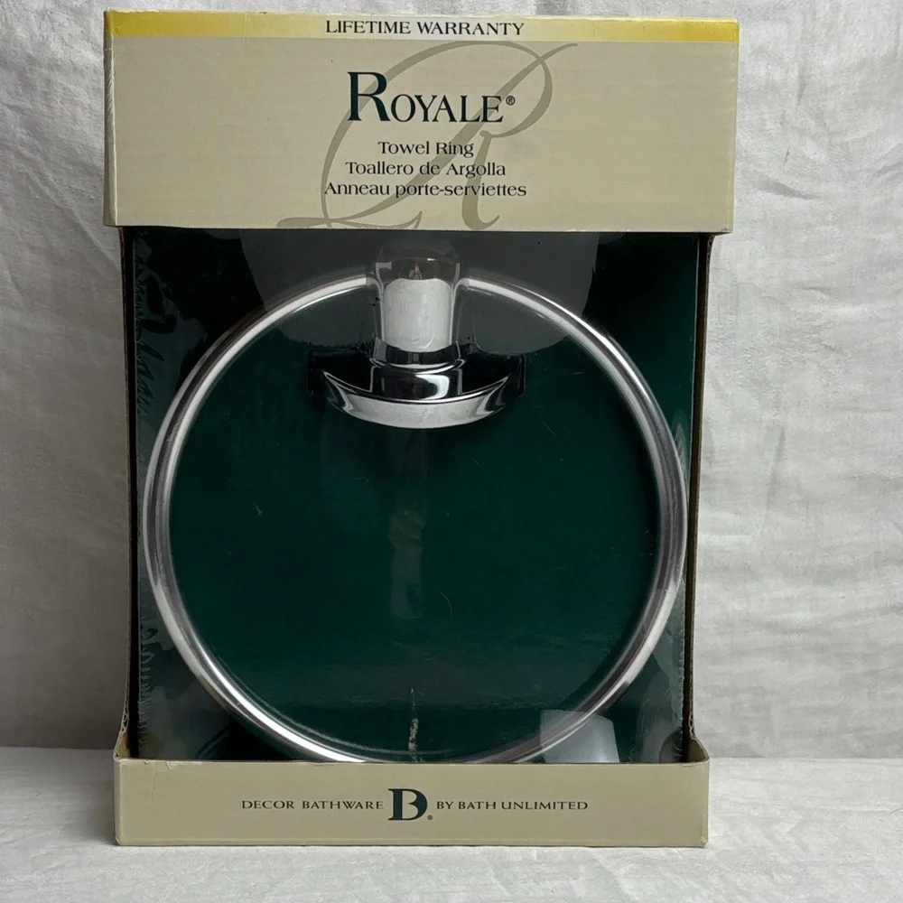 NIB Bath Unlimited Royale Chrome Towel Ring